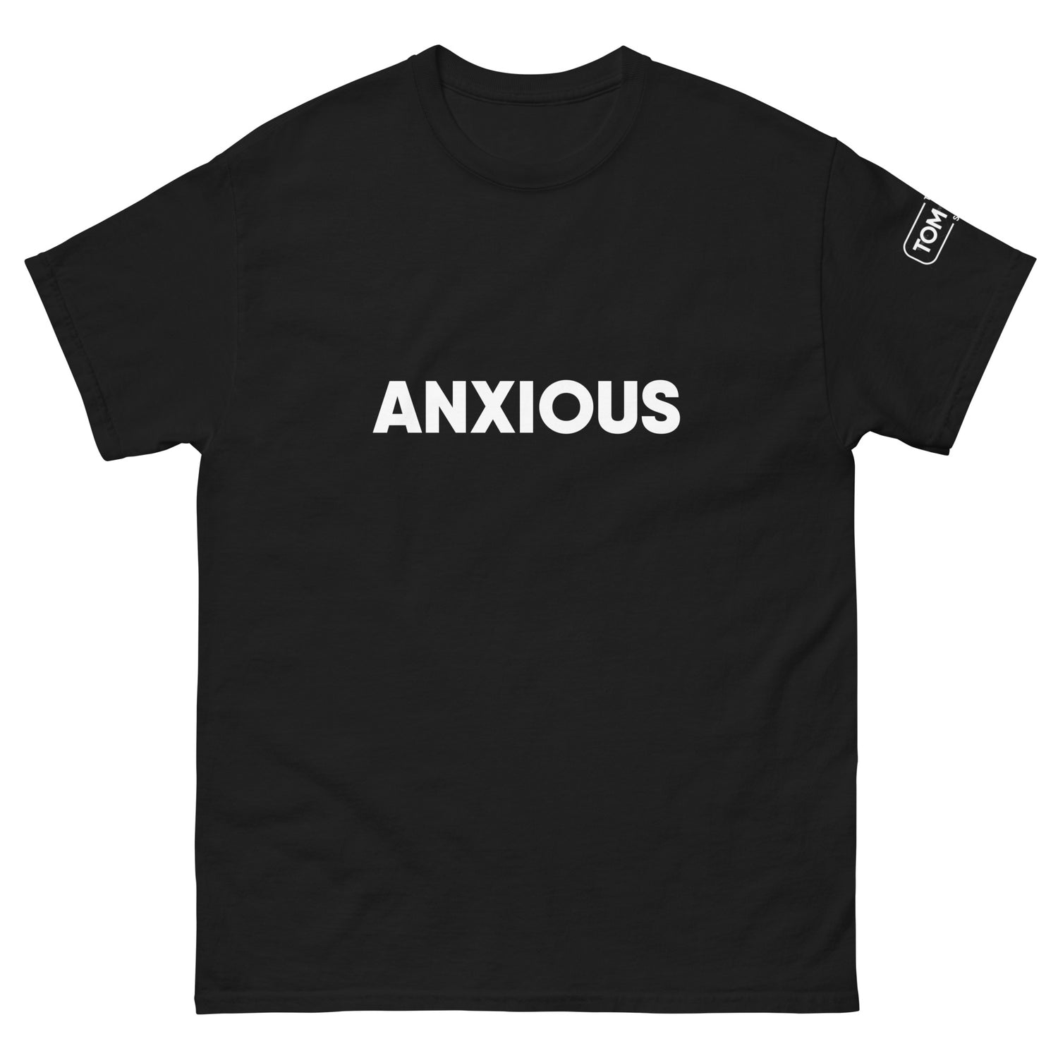 Anxious Text Tee - Black