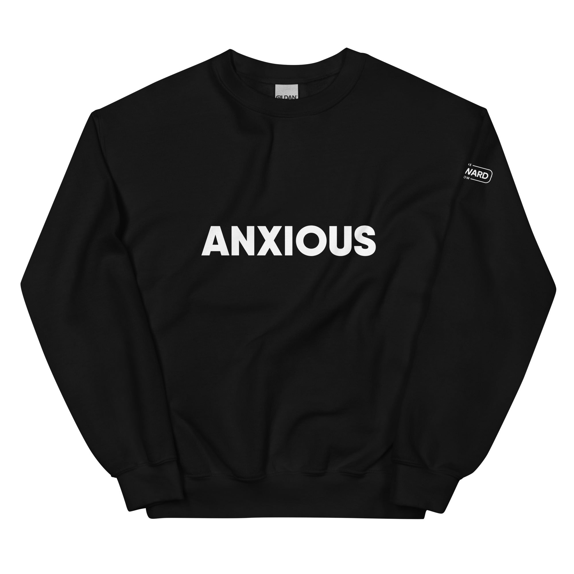 Anxious Text Sweatshirt - Black