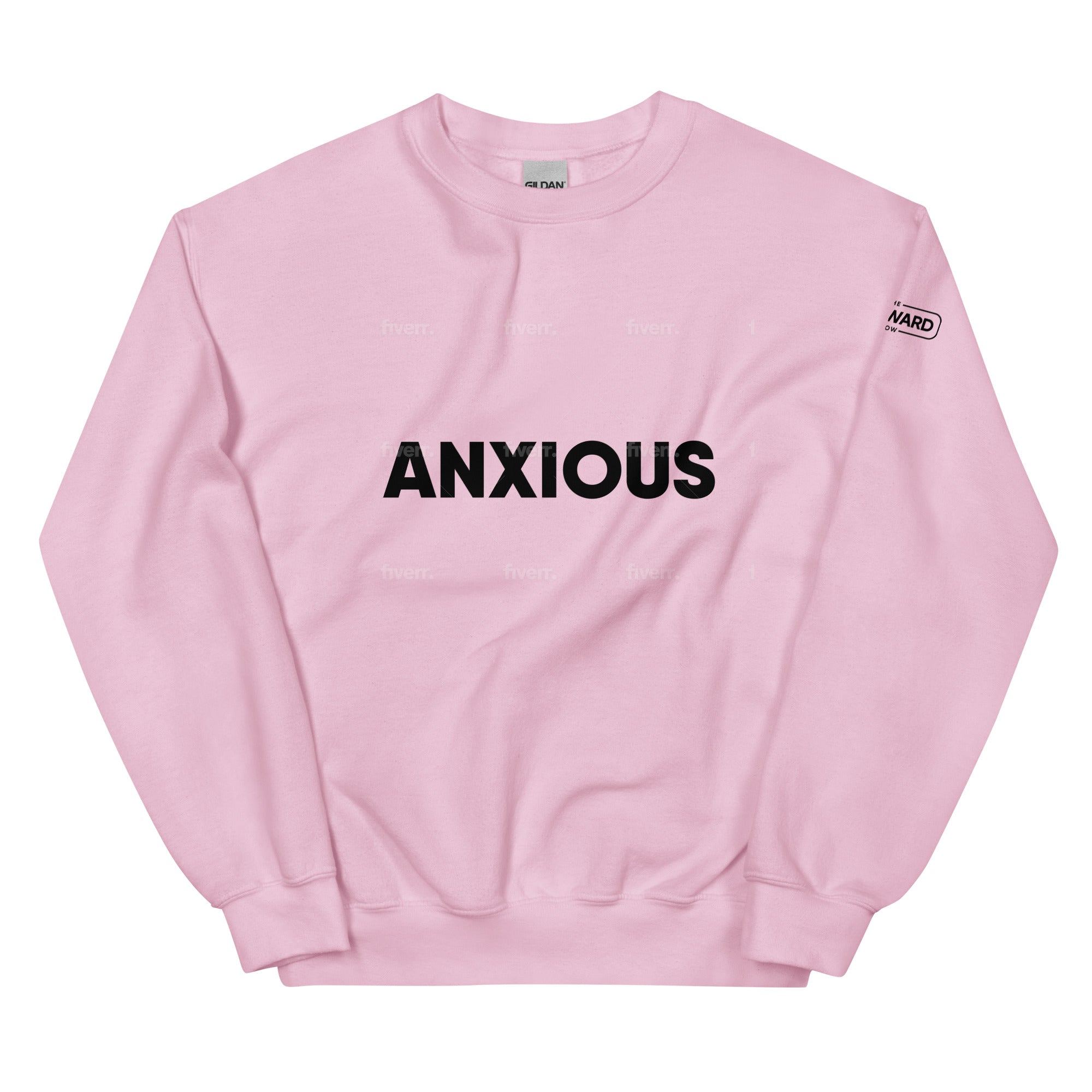 Anxious Text Sweatshirt - Pink