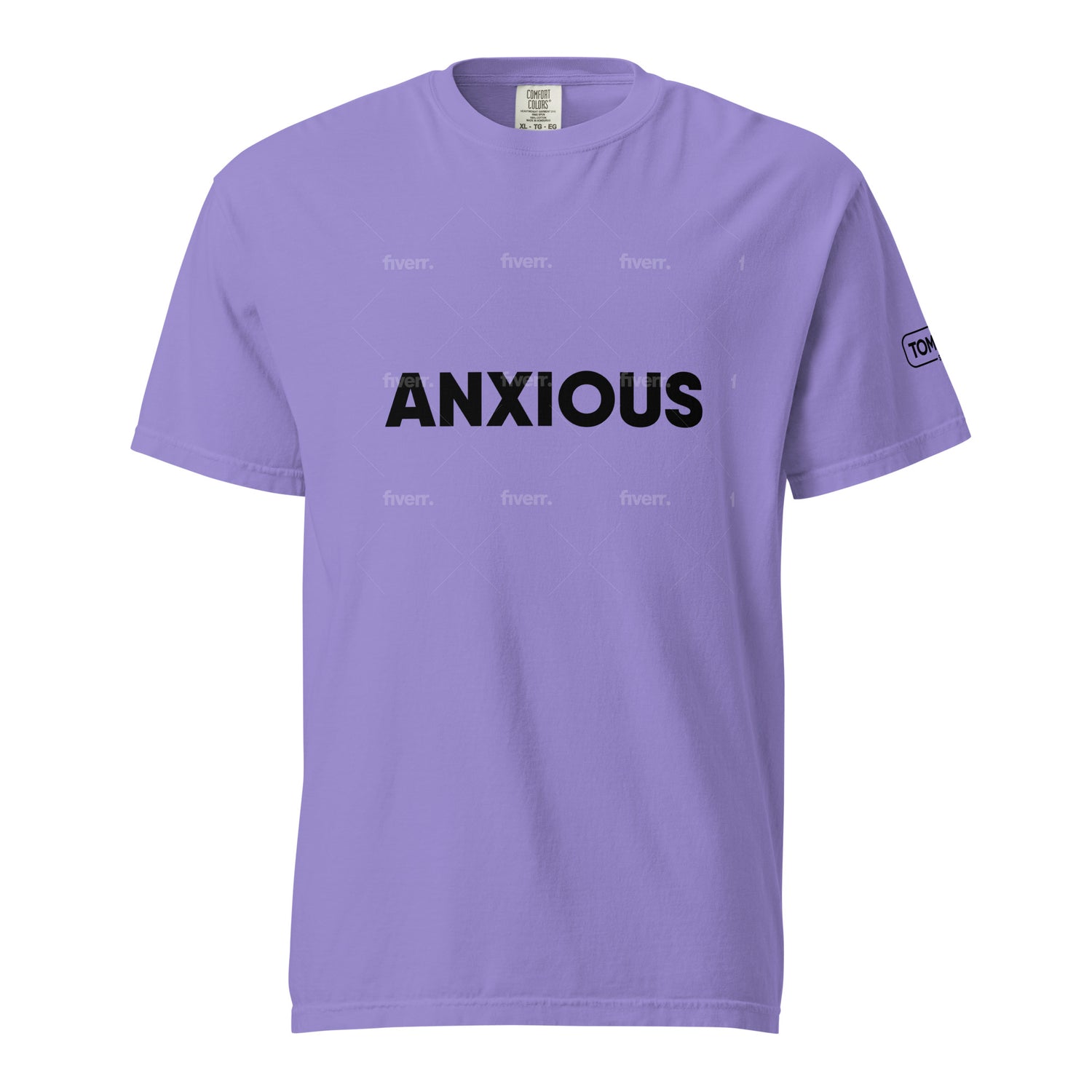 Anxious Text Tee - Lilac